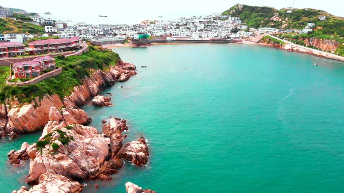 浙江舟山嵊泗列岛花鸟岛夏日风光航拍