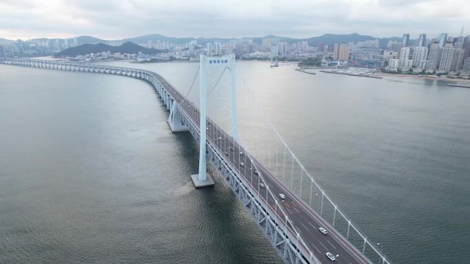 大连星海广场跨海大桥航拍