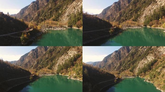四川阿坝州松坪沟彩林秋色航拍