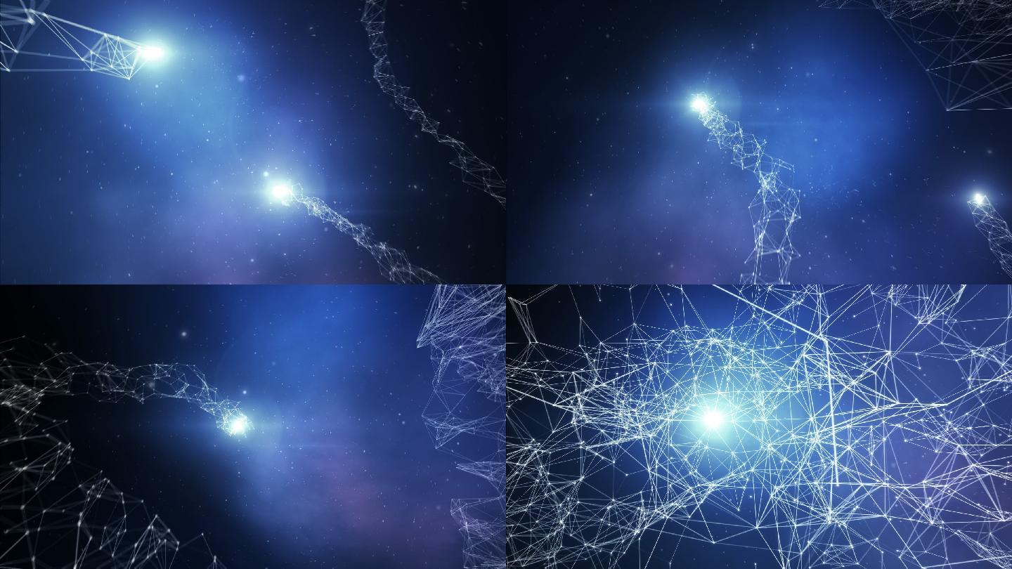 连接光线穿梭星空夜晚科技连线