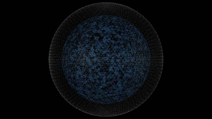 4K立体网格粒子球体旋转展示通道循环