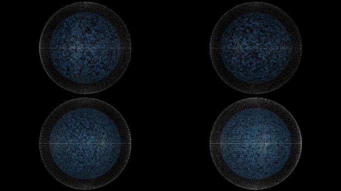 4K立体网格粒子球体旋转展示通道循环