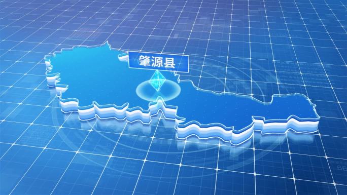 肇源县蓝色科技感定位地图