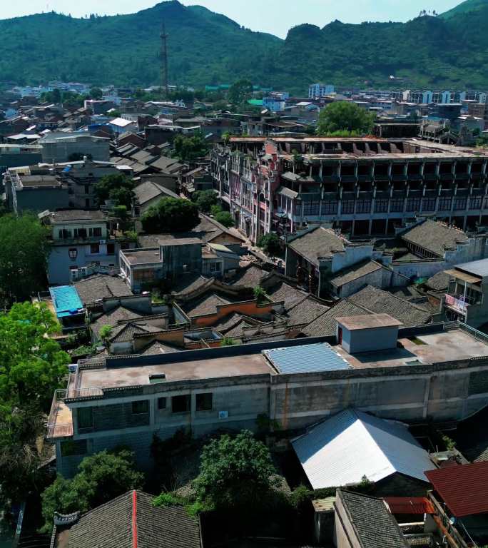 竖屏航拍广西桂林灵川大圩古镇和毛洲岛风光