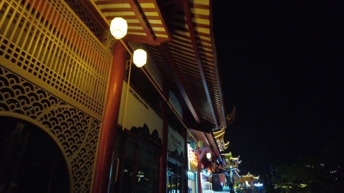 四川省眉山市东坡印象水街网红古镇风景