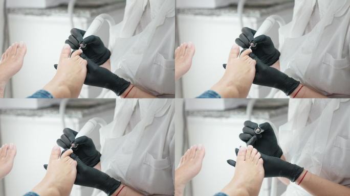 修脚的女人灰指甲足疗专业设备