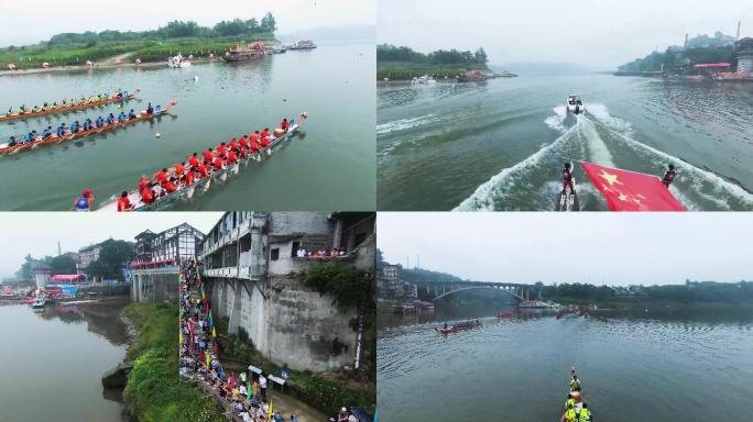 4K·端午节龙舟赛划龙舟传统节日