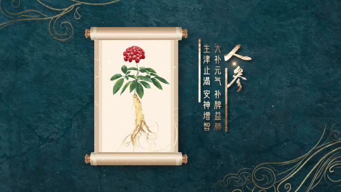 【原创】中国风卷轴药材介绍AE模板