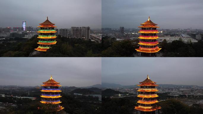 4K 东莞航拍 厚街福神岗公园 夜景