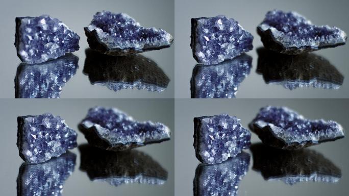 愈合水晶紫水晶。水晶矿石