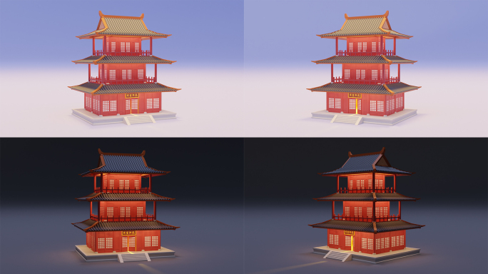 中国风古建筑-Blender模型