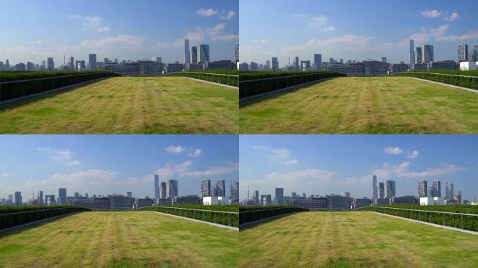 从屋顶花园看东京城市景观