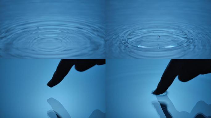 液体表面张力 水滴滚动在液体表面