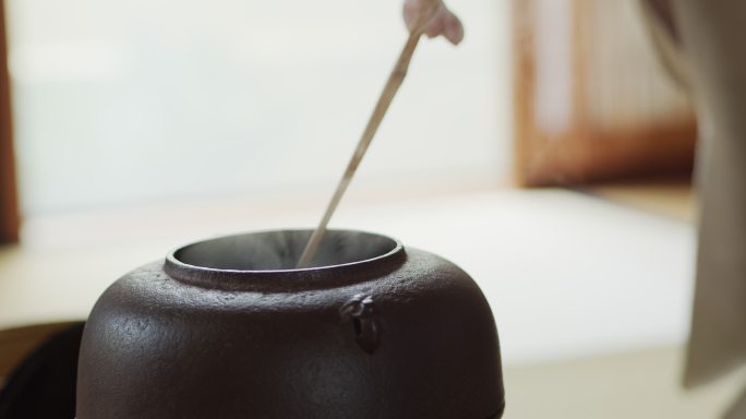 茶道主人用竹勺日本茶道煮茶