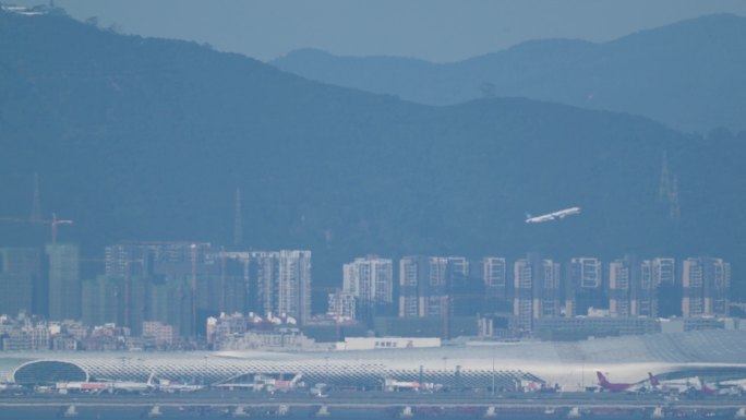 4K正版-超长焦视角深圳机场飞机起飞