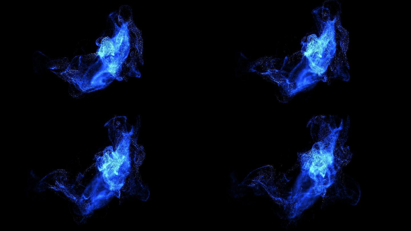 抽象唯美蓝色粒子3D动画背景