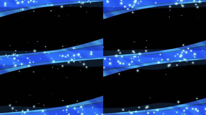 4K科技感冰雪海底相框蓝色梦幻星空边框
