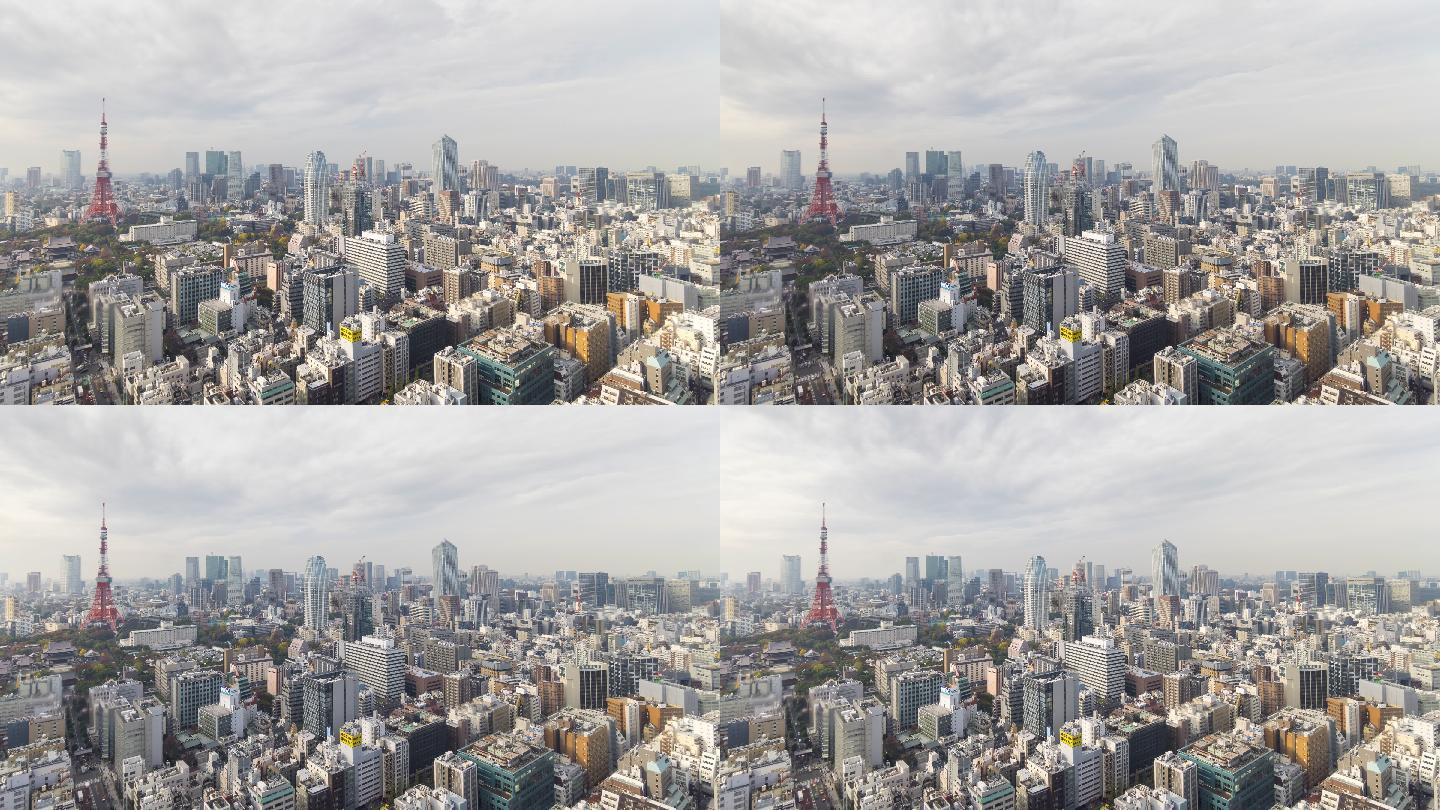 东京天际线时间推移广角镜头