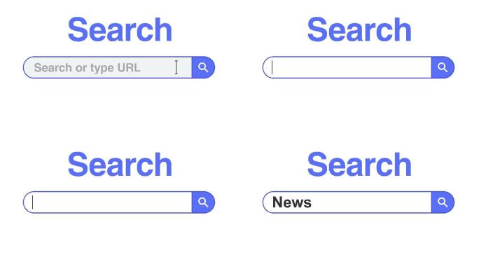 Web浏览器或带有搜索框的网页键入新闻以进行internet搜索