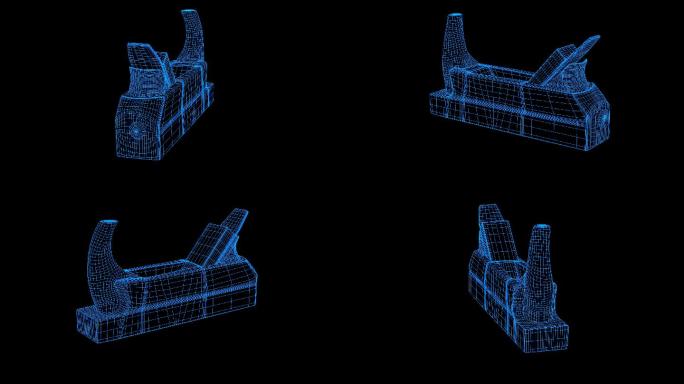 全息科蓝色线框技刨子动画带通道