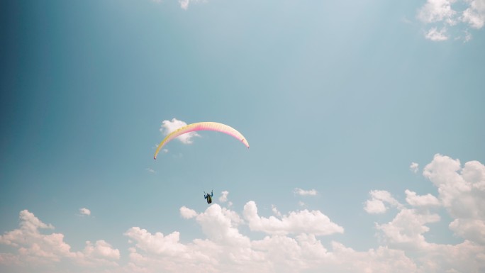 远景：空中滑翔伞飞行员、飞行、越野飞行员、极限运动、冒险