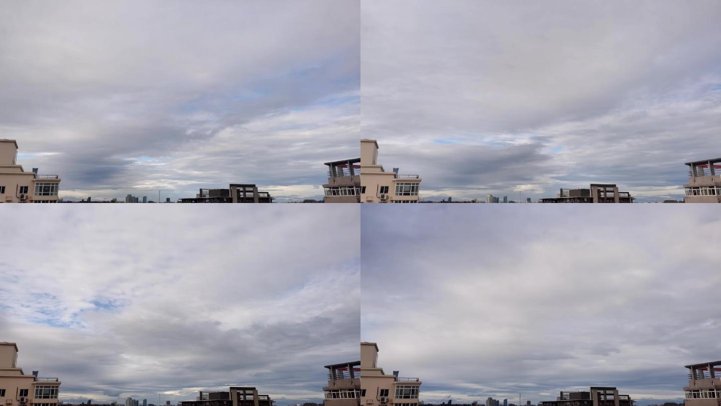 城市白天空阴天多云层云海延时摄影空镜