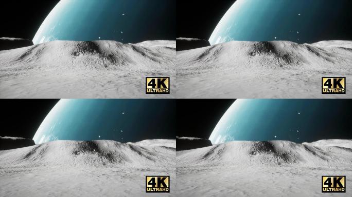 4K月球表面太空背景视频素材