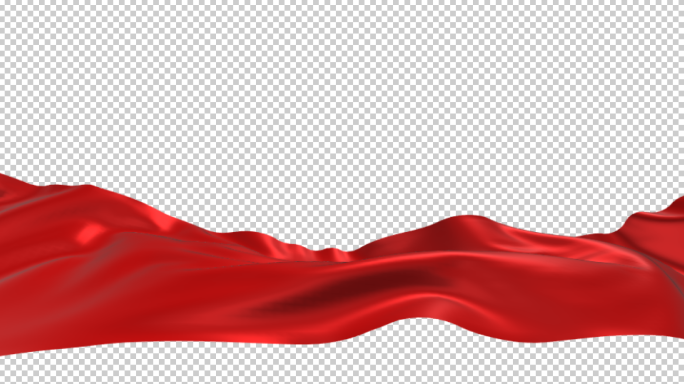 红布飘动丝绸视频素材下载，透明背景红布