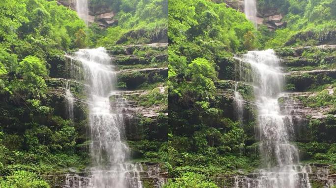 高山流水岩石瀑布生态青山绿水