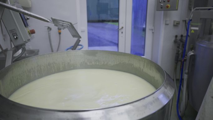 在乳品厂自动化女工搅拌