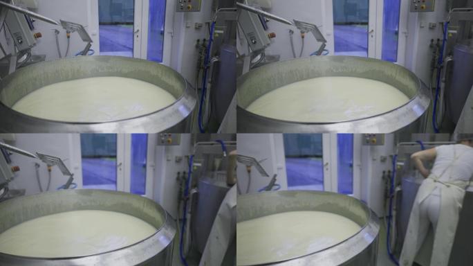 在乳品厂自动化女工搅拌