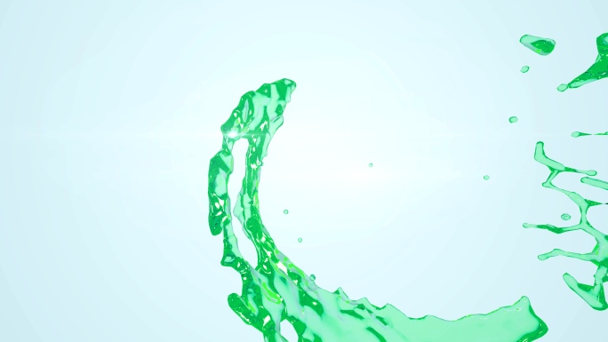 水流液体汇聚LOGO-绿色