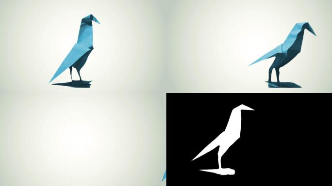 折纸鸟，4K折纸运动纸鹤