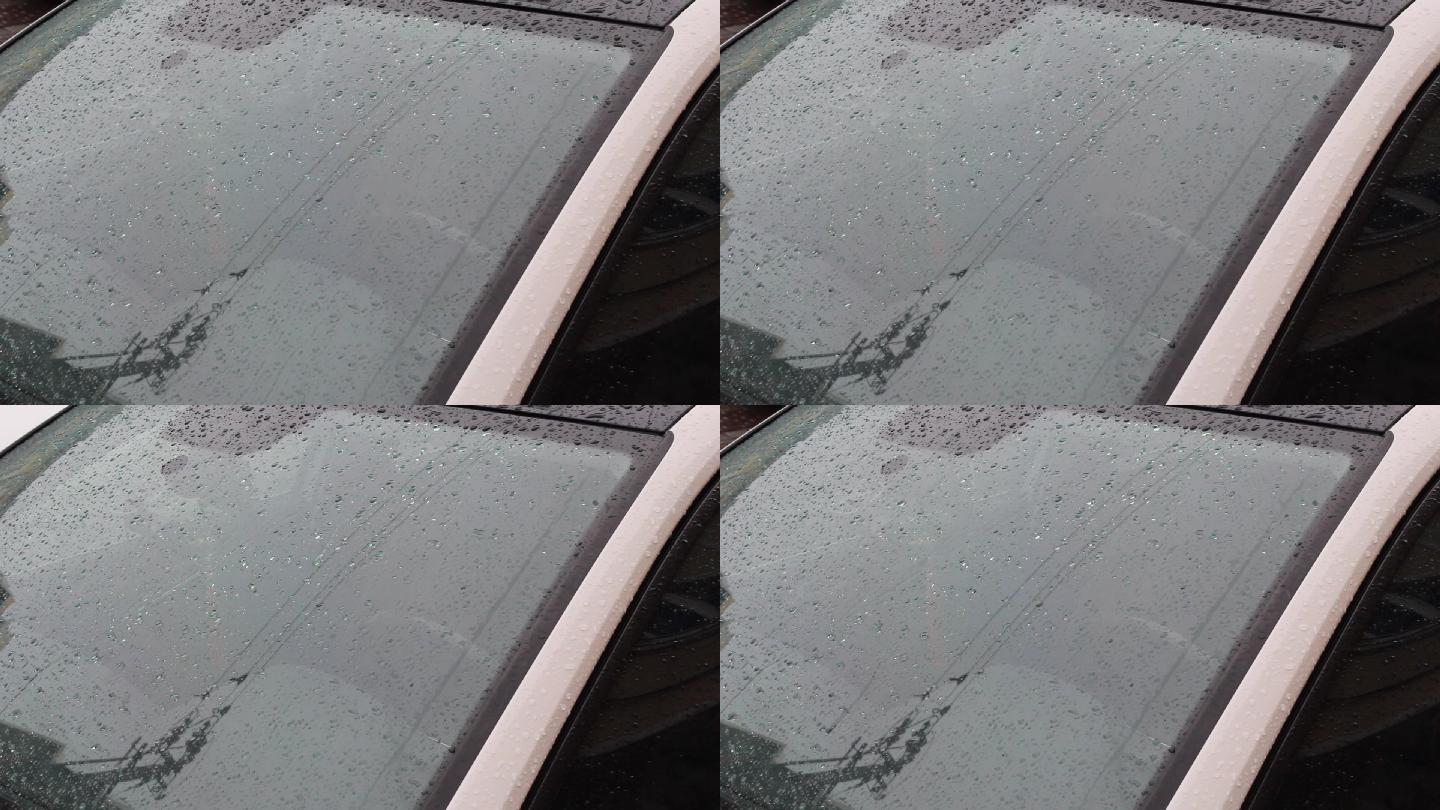 HDR视频素材车窗上的雨滴