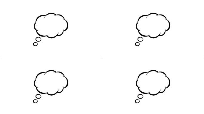 文本的语音气泡、弹出的聊天框、白色背景上的消息框卡通动画图标。气球涂鸦思维风格标志符号股票视频-语音