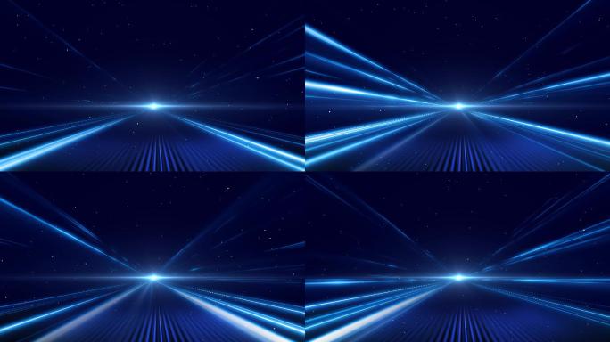 蓝色4k科技粒子光线星空扩散科技背景