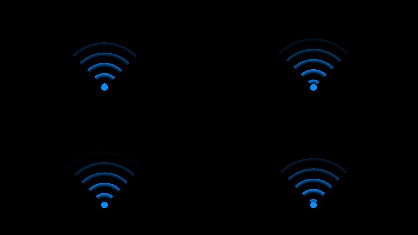 蓝色wifi信号无线信号4K