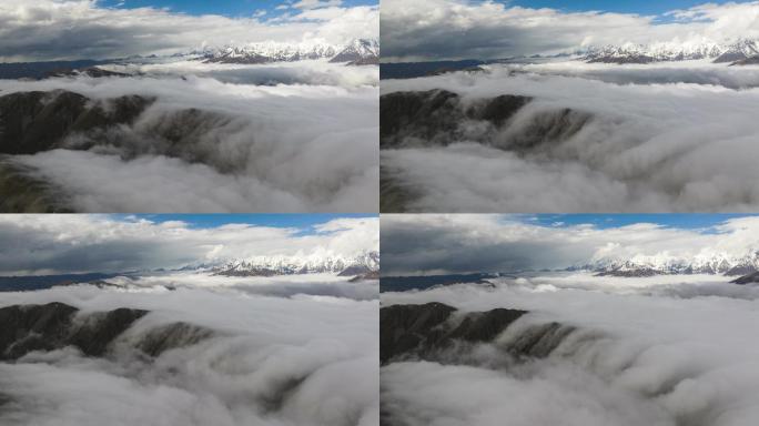 【4K正版】高原雪山上的云海瀑布延时