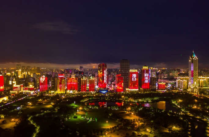 海口滨海大道夜景灯光带