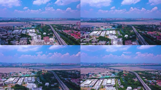 南京长江大桥  航拍延时摄影