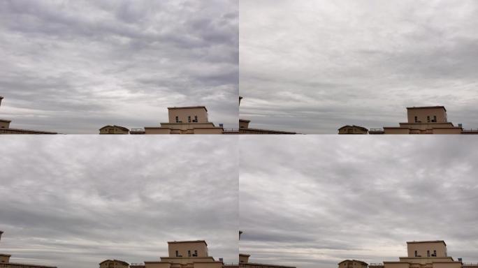 城市天空阴云密布延时摄影空镜