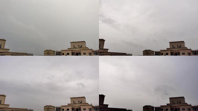 城市傍晚天空多乌云层延时摄影空镜