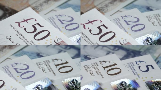 多利拍摄的各种英国纸币