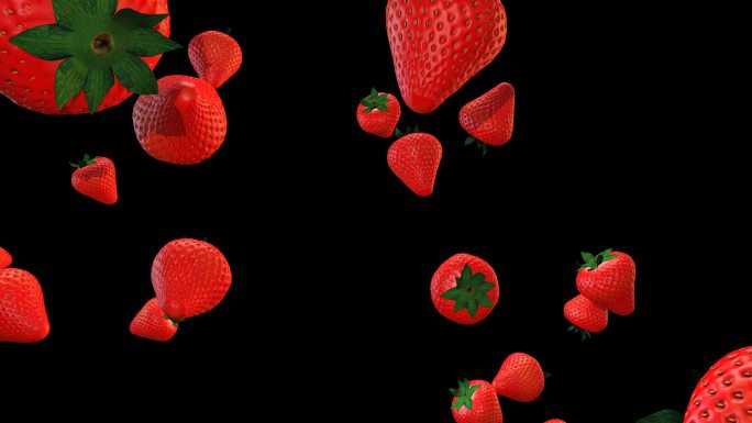 4K透明通道草莓素材