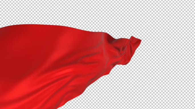 红布飘动丝绸视频素材下载，透明背景红布