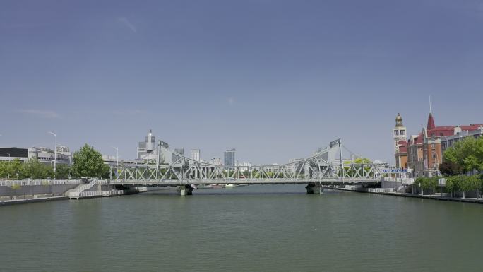 天津 解放桥、天津站航拍、海河、火车站