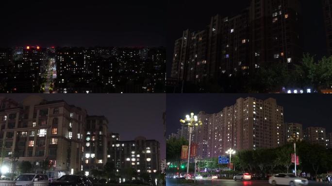 夜色中的城市里万家灯火温暖人心