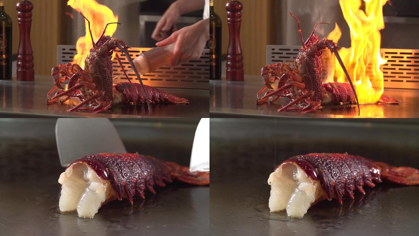 铁板烧澳洲龙虾制作