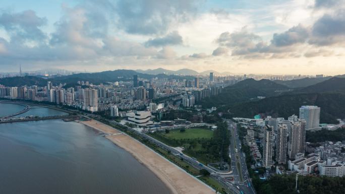 珠海香洲区凤凰北城市风光延时