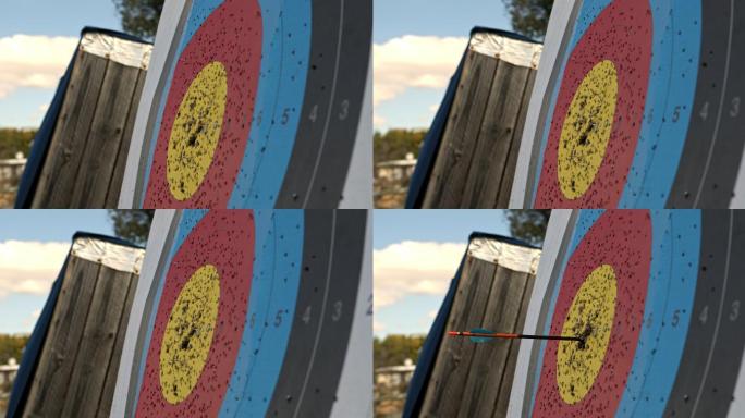 一支箭射中靶心的4k视频片段